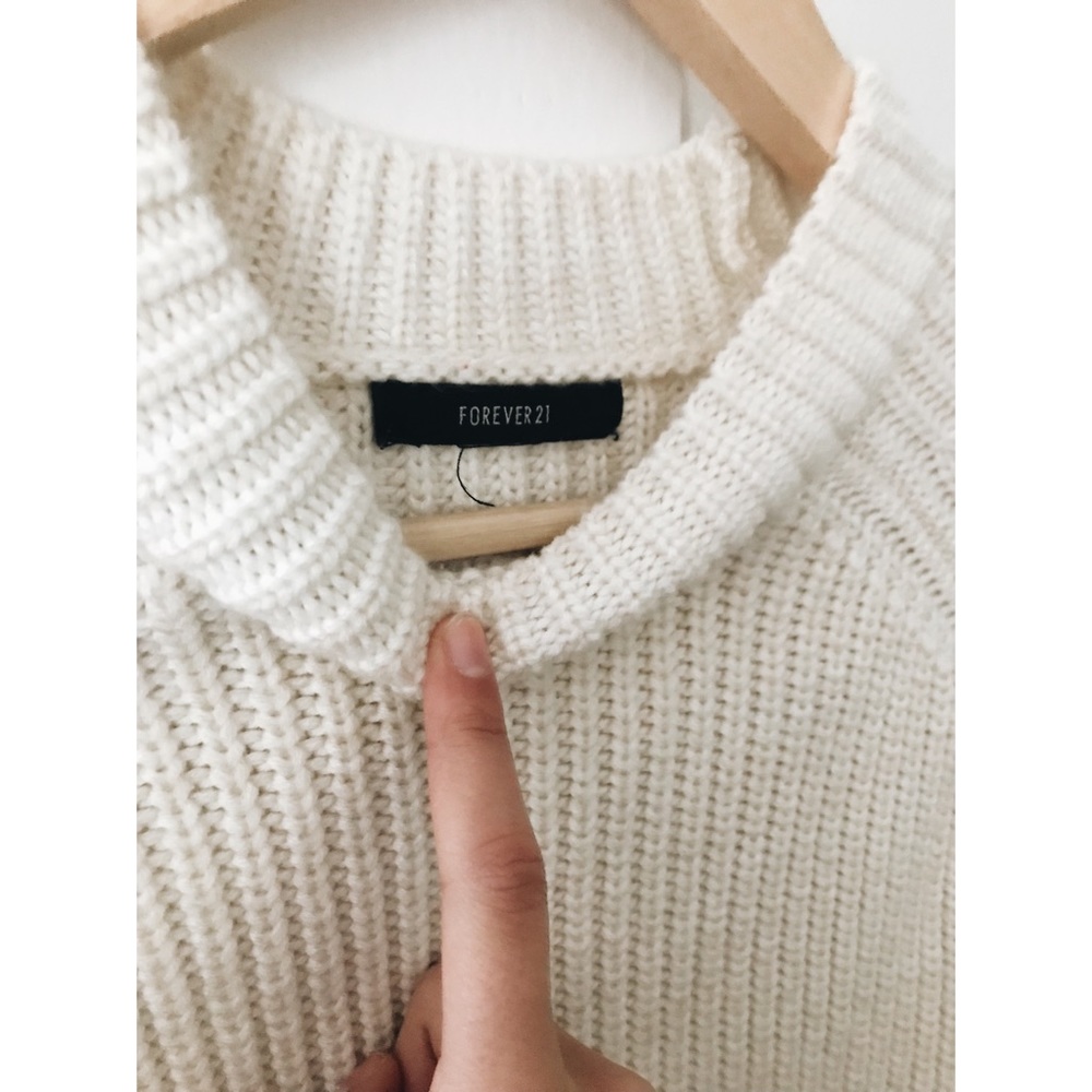 Forever 21 cream crew-neck sweater